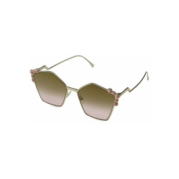 Fendi Accessories - Fendi FF0261/S000 ROSE GOLD Cat-Eye with Brown Lens Women Sunglasses